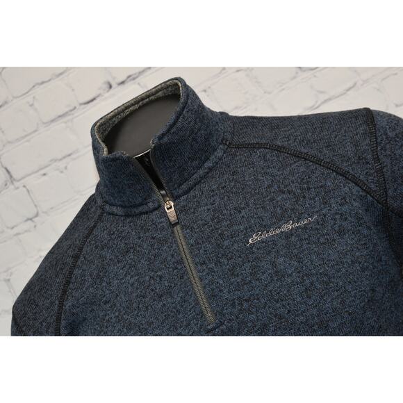 Eddie Bauer Mens Size Large Fleece Shirt Pullover 1/4 Zip Blue Performance - Picture 6 of 6